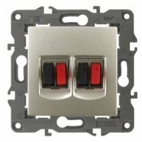 14-3112-04 ЭРА Розетка аудио двойная IP20 Эра Elegance шампань