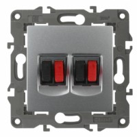 14-3112-03 ЭРА Розетка аудио двойная IP20 Эра Elegance алюминий