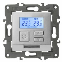 14-4111-03 ЭРА Терморегулятор универс. 230В-Imax16А, IP20, Эра Elegance, алюминий