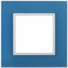 14-5101-28 ЭРА Рамка на 1 пост, стекло, Эра Elegance, голубой+бел
