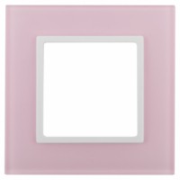 14-5101-30 ЭРА Рамка на 1 пост, стекло, Эра Elegance, розовый+бел