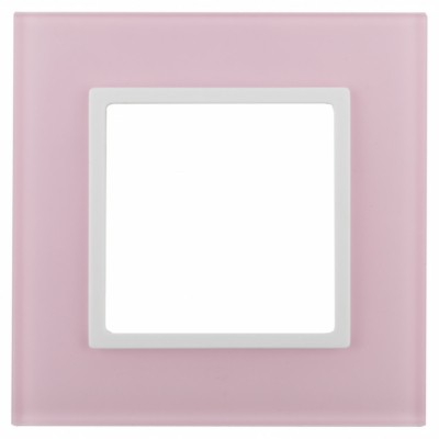 14-5101-30 ЭРА Рамка на 1 пост, стекло, Эра Elegance, розовый+бел