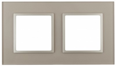14-5102-04 ЭРА Рамка на 2 поста, стекло, Эра Elegance, шампань+шамп
