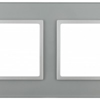 14-5102-03 ЭРА Рамка на 2 поста, стекло, Эра Elegance, алюминий+алюм