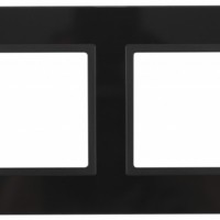 14-5102-05 ЭРА Рамка на 2 поста, стекло, Эра Elegance, чёрный+антр