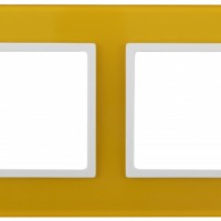 14-5102-21 ЭРА Рамка на 2 поста, стекло, Эра Elegance, жёлтый+бел