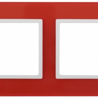 14-5102-23 ЭРА Рамка на 2 поста, стекло, Эра Elegance, красный+бел