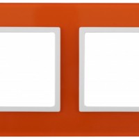 14-5102-22 ЭРА Рамка на 2 поста, стекло, Эра Elegance, оранжевый+бел