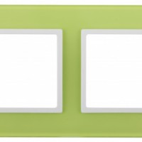 14-5102-26 ЭРА Рамка на 2 поста, стекло, Эра Elegance, лайм+бел