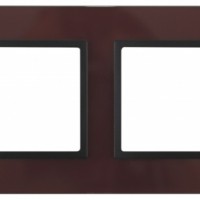14-5102-25 ЭРА Рамка на 2 поста, стекло, Эра Elegance, бордо+антр