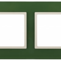 14-5102-27 ЭРА Рамка на 2 поста, стекло, Эра Elegance, зелёный+сл.кость