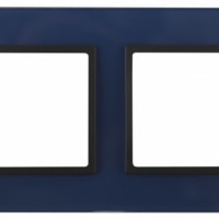 14-5102-29 ЭРА Рамка на 2 поста, стекло, Эра Elegance, синий+антр