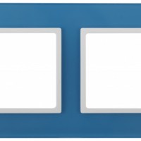 14-5102-28 ЭРА Рамка на 2 поста, стекло, Эра Elegance, голубой+бел