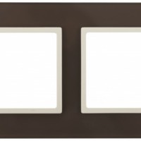 14-5102-31 ЭРА Рамка на 2 поста, стекло, Эра Elegance, мокко+сл.к