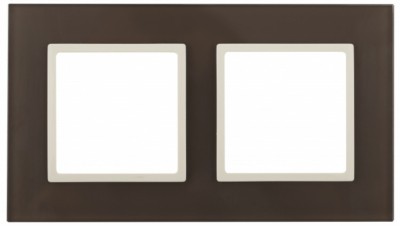 14-5102-31 ЭРА Рамка на 2 поста, стекло, Эра Elegance, мокко+сл.к