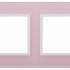 14-5102-30 ЭРА Рамка на 2 поста, стекло, Эра Elegance, розовый+бел