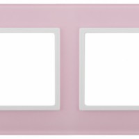 14-5102-30 ЭРА Рамка на 2 поста, стекло, Эра Elegance, розовый+бел