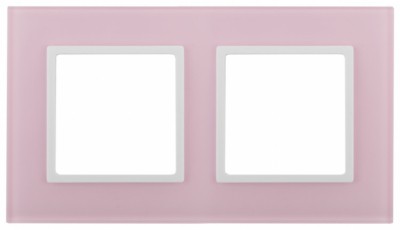 14-5102-30 ЭРА Рамка на 2 поста, стекло, Эра Elegance, розовый+бел