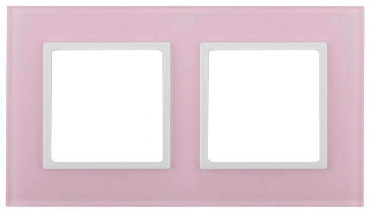 14-5102-30 ЭРА Рамка на 2 поста, стекло, Эра Elegance, розовый+бел