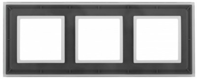 14-5103-00 ЭРА Рамка на 3 поста, стекло, Эра Elegance, прозрачный+бел