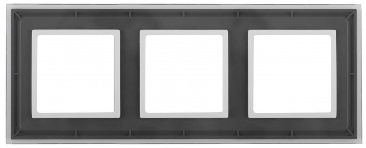 14-5103-00 ЭРА Рамка на 3 поста, стекло, Эра Elegance, прозрачный+бел
