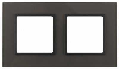 14-5102-32 ЭРА Рамка на 2 поста, стекло, Эра Elegance, серый+антр