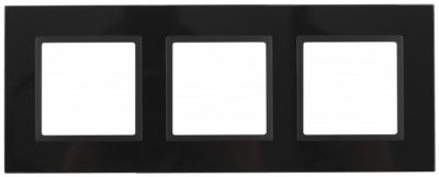 14-5103-05 ЭРА Рамка на 3 поста, стекло, Эра Elegance, чёрный+антр