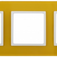 14-5103-21 ЭРА Рамка на 3 поста, стекло, Эра Elegance, жёлтый+бел