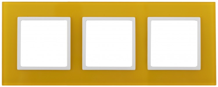 14-5103-21 ЭРА Рамка на 3 поста, стекло, Эра Elegance, жёлтый+бел