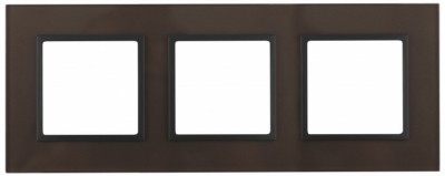 14-5103-13 ЭРА Рамка на 3 поста, стекло, Эра Elegance, бронза+антр