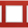 14-5103-23 ЭРА Рамка на 3 поста, стекло, Эра Elegance, красный+бел