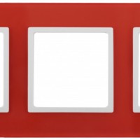 14-5103-23 ЭРА Рамка на 3 поста, стекло, Эра Elegance, красный+бел