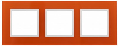 14-5103-22 ЭРА Рамка на 3 поста, стекло, Эра Elegance, оранжевый+бел