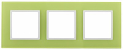 14-5103-26 ЭРА Рамка на 3 поста, стекло, Эра Elegance, лайм+бел