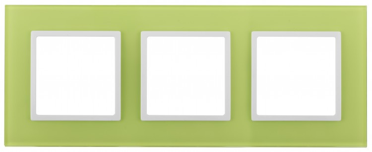 14-5103-26 ЭРА Рамка на 3 поста, стекло, Эра Elegance, лайм+бел