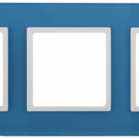 14-5103-28 ЭРА Рамка на 3 поста, стекло, Эра Elegance, голубой+бел