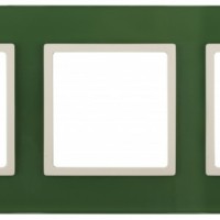 14-5103-27 ЭРА Рамка на 3 поста, стекло, Эра Elegance, зелёный+сл.кость