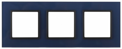 14-5103-29 ЭРА Рамка на 3 поста, стекло, Эра Elegance, синий+антр
