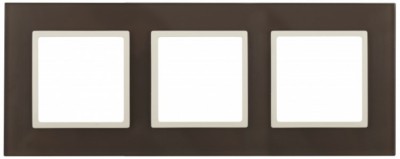 14-5103-31 ЭРА Рамка на 3 поста, стекло, Эра Elegance, мокко+сл.к