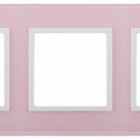 14-5103-30 ЭРА Рамка на 3 поста, стекло, Эра Elegance, розовый+бел