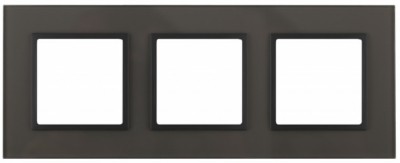 14-5103-32 ЭРА Рамка на 3 поста, стекло, Эра Elegance, серый+антр