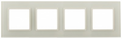 14-5104-02 ЭРА Рамка на 4 поста, стекло, Эра Elegance, сл.кость+сл.к