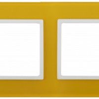 14-5104-21 ЭРА Рамка на 4 поста, стекло, Эра Elegance, жёлтый+бел