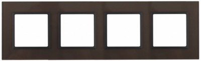 14-5104-13 ЭРА Рамка на 4 поста, стекло, Эра Elegance, бронза+антр