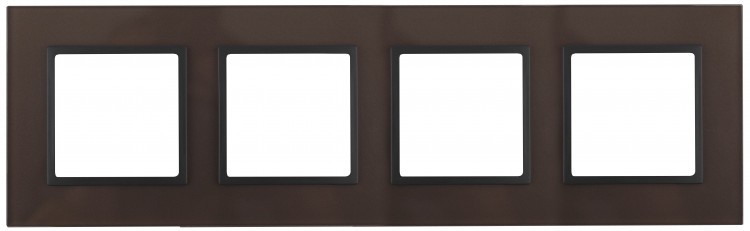 14-5104-13 ЭРА Рамка на 4 поста, стекло, Эра Elegance, бронза+антр