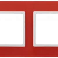 14-5104-23 ЭРА Рамка на 4 поста, стекло, Эра Elegance, красный+бел