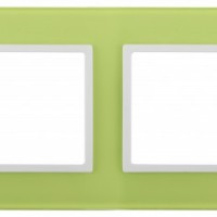 14-5104-26 ЭРА Рамка на 4 поста, стекло, Эра Elegance, лайм+бел