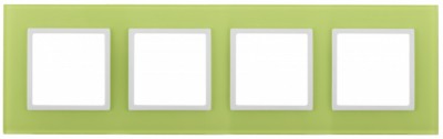 14-5104-26 ЭРА Рамка на 4 поста, стекло, Эра Elegance, лайм+бел