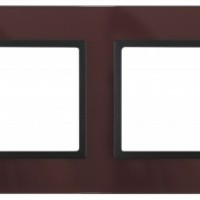 14-5104-25 ЭРА Рамка на 4 поста, стекло, Эра Elegance, бордо+антр