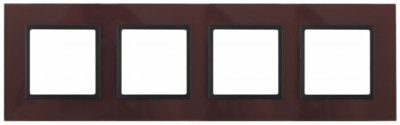 14-5104-25 ЭРА Рамка на 4 поста, стекло, Эра Elegance, бордо+антр